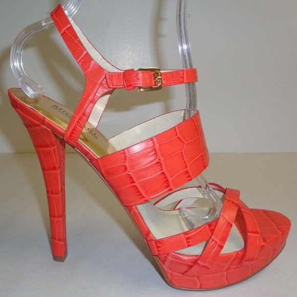 Michael Kors NADJA PLATFORM Orange New Sandals - Picture 1 of 6
